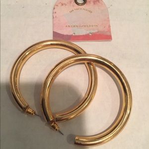 Anthropologie Large Hoop Earring 14K Demi fine NWT 2.25”